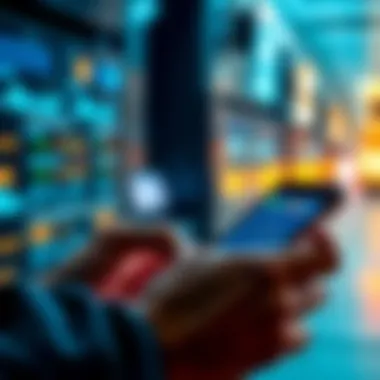 Effective Management of Digital Assets on Android Devices Illustration of a person managing digital assets on a mobile device.