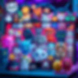 A vibrant illustration showcasing various CryptoKitties types on a digital screen.