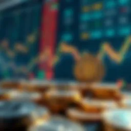 Visual representation of multiple cryptocurrencies in a dynamic market setting