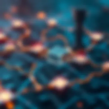 Interconnected Blockchain Technology A visual representation of blockchain technology with interconnected blocks and chains symbolizing security and transparency.