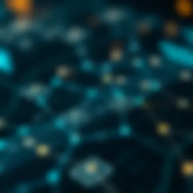 Understanding Blockchain Technology in Crypto A close-up of blockchain technology representation with nodes and connections