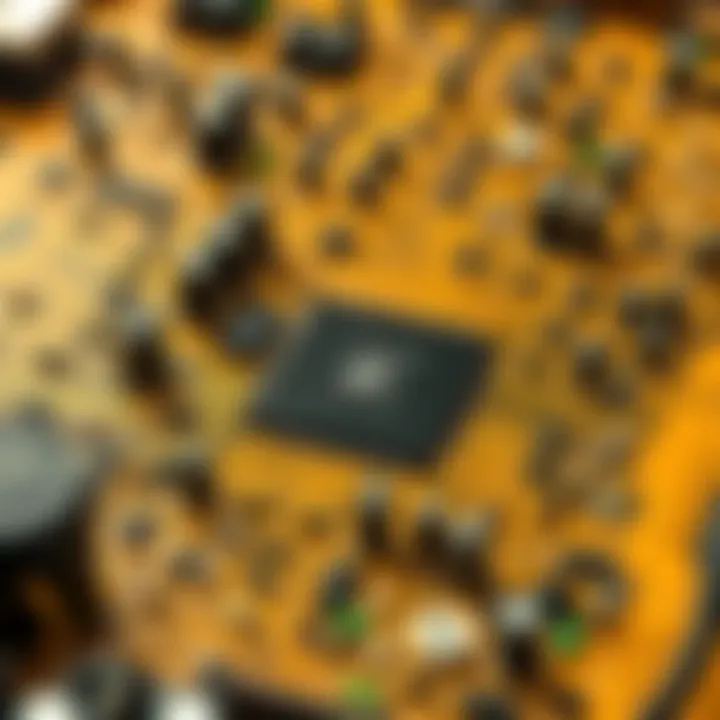 Intricate FPGA Circuitry A close-up of an FPGA card showcasing its intricate circuitry