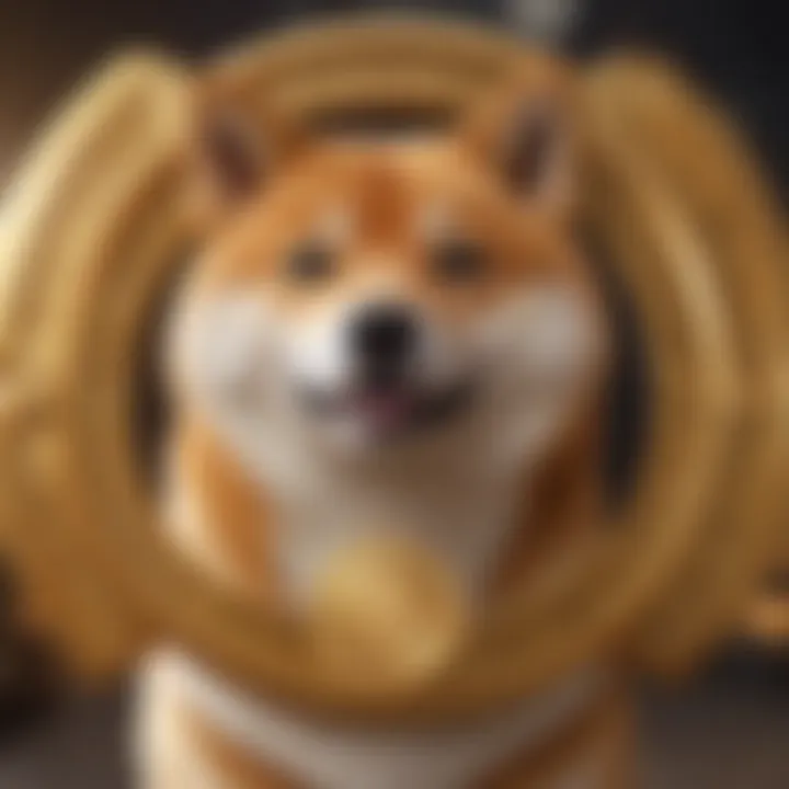 A depiction of Shiba Inu cryptocurrency logo