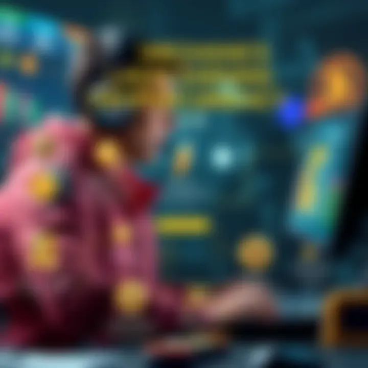 A detailed infographic illustrating the mechanics of earning cryptocurrency through gaming