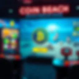 Conceptual image of Coin Beach game interface with vibrant graphics