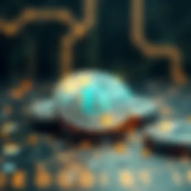 Abstract representation of cryptocurrency and blockchain technology