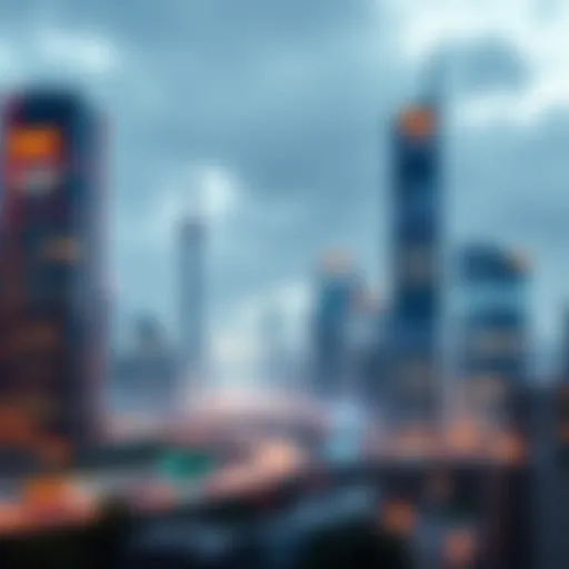 A futuristic city skyline representing fintech innovations