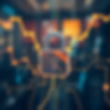 Security Measures in Crypto Apps A digital lock symbolizing security measures in cryptocurrency applications.