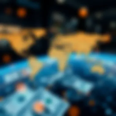 Global Transactions Powered by Ripple A visual representation of global monetary transactions facilitated by Ripple