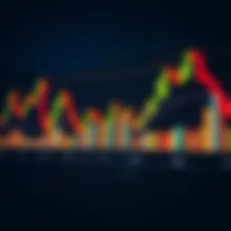 A detailed illustration of a candlestick chart showcasing various patterns in cryptocurrency trading.