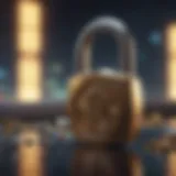 A secure digital padlock symbolizing cryptocurrency safety