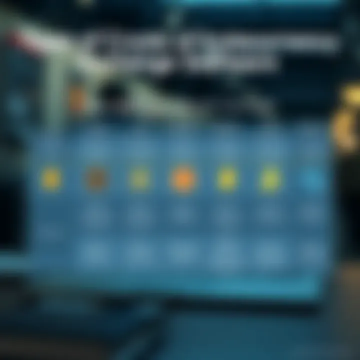 A chart illustrating various software types available in the market