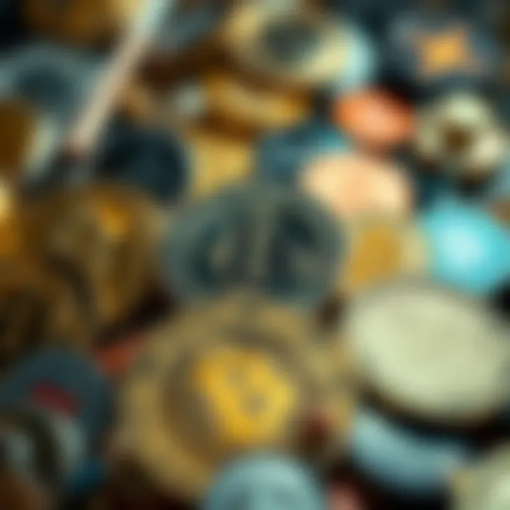 Diversity of Digital Currencies A detailed illustration of various digital currencies symbolizing their unique characteristics.