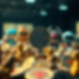 Artistic representation of NFTs showcasing various digital artworks