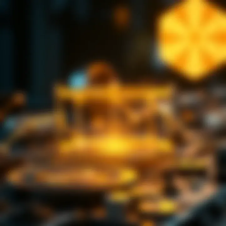 Illustration demonstrating the technological framework of blockchain supporting NFTs