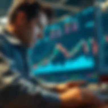 Investor Analysis of Market Data Investor analyzing real-time market data