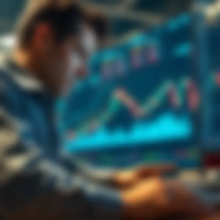 Investor Analysis of Market Data Investor analyzing real-time market data