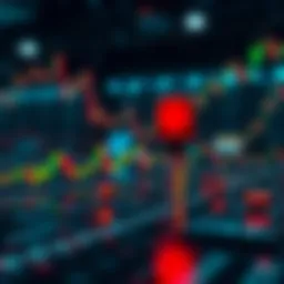 Visual representation of a trailing stop buy order concept