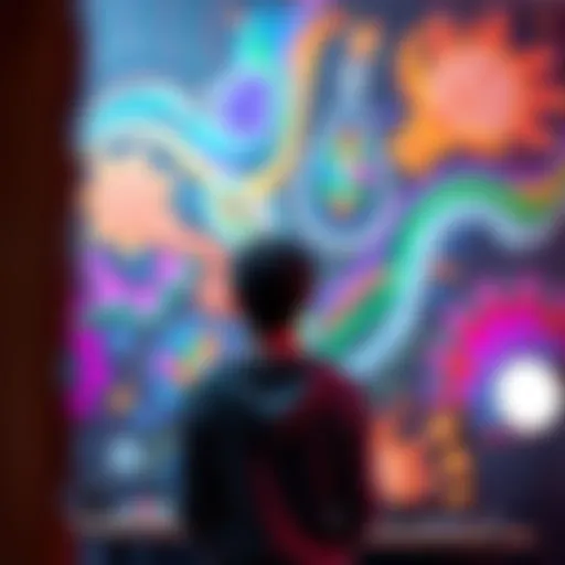 An artist showcasing a digital canvas bursting with color.